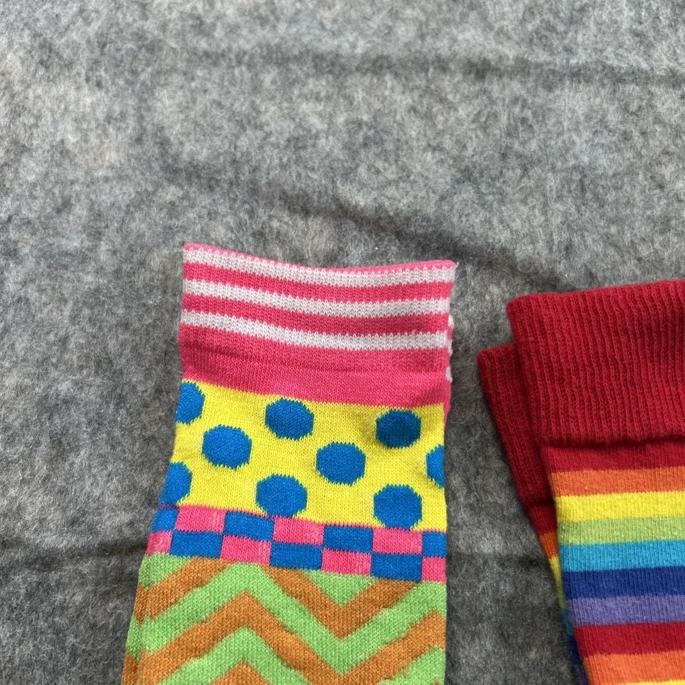 5 Pairs of Ladies' Stretch Socks size 9-11 Multicolored Stripes Geometric‎